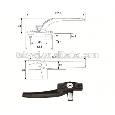 zinc alloy window component window handle lock